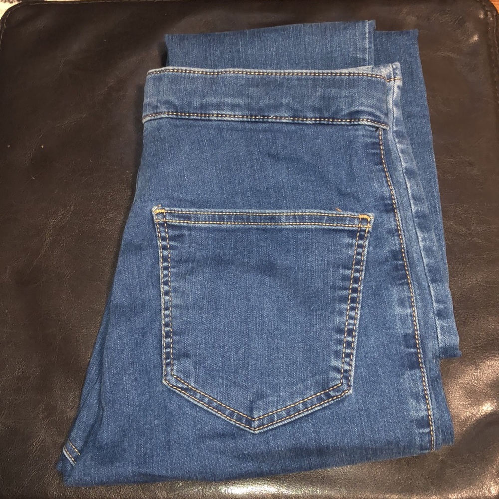 Top shop tall mid blue Joni skinny jeans W28 (size 7)
